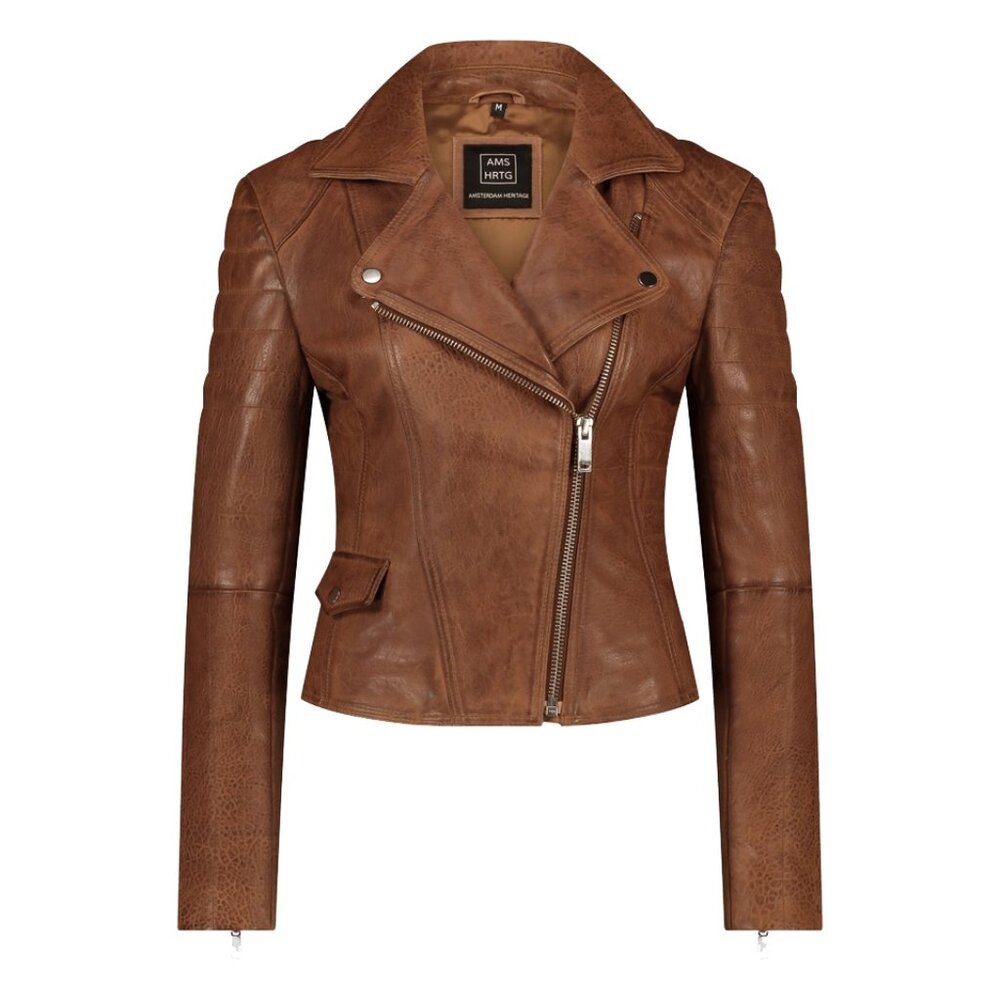 AMSTERDAM MUNROE COGNAC WOMENS LEATHER JACKET